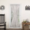 Vhc Brands Annie Check Light-filtering Rod Pocket Single Door Panel Curtain In Gray