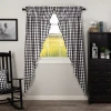 Vhc Brands Annie Check Prairie Rod Pocket Light-filtering Set Of 2 Curtain Panel In Black
