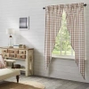 Vhc Brands Annie Check Prairie Rod Pocket Light-filtering Set Of 2 Curtain Panel In Brown