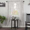 Vhc Brands Annie Check Prairie Rod Pocket Light-filtering Set Of 2 Curtain Panel In Gray