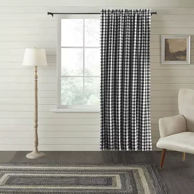 Vhc Brands Annie Check Rod Pocket Blackout Single Curtain Panel