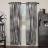 Vhc Brands Annie Check Rod Pocket Light-filtering Set Of 2 Curtain Panel In Black