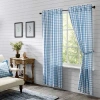 Vhc Brands Annie Check Rod Pocket Light-filtering Set Of 2 Curtain Panel In Blue