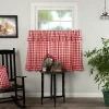 Vhc Brands Annie Check Ruffle 2-pc. Rod Pocket Window Tier In Red