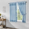 Vhc Brands Annie Check Ruffle Rod Pocket Light-filtering Set Of 2 Curtain Panel In Blue