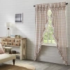 Vhc Brands Annie Check Ruffle Rod Pocket Light-filtering Set Of 2 Curtain Panel In Brown
