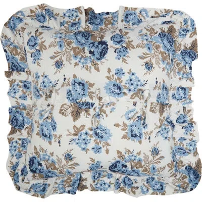 Vhc Brands Annie Floral 100% Cotton Ties Sham In Blue