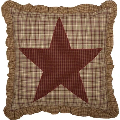 Vhc Brands Applique Cotton Throw Pillow In Brown;red;tan