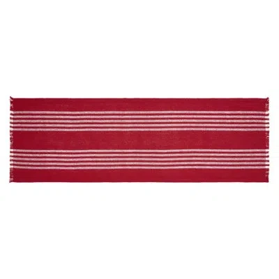 Vhc Brands Arendal Rectangle Striped Cotton Table Runner In White;red