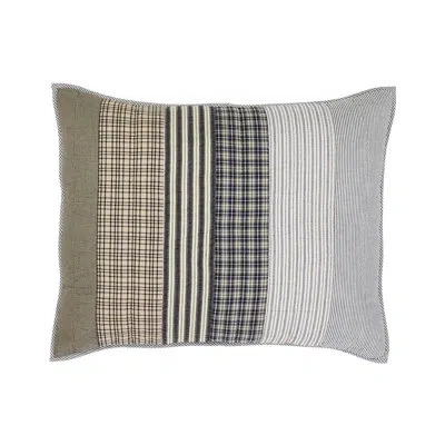 Vhc Brands Ashmont 100% Cotton Buttons Sham In Blue;gray;cream