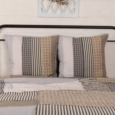 Vhc Brands Ashmont Quilted Euro Sham In Blue;gray;cream