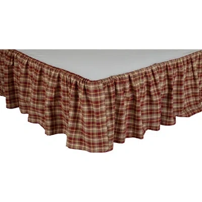 Vhc Brands Beckham 16" Bed Skirt In Black;red;tan