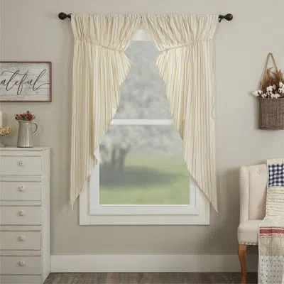 Vhc Brands Betsy Stripe Prairie Curtain Set Of 2