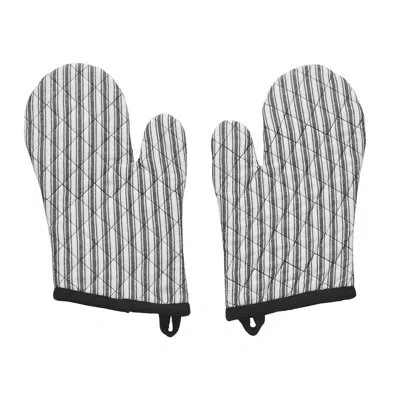 Vhc Brands , Black  Striped Oven Mitt Set