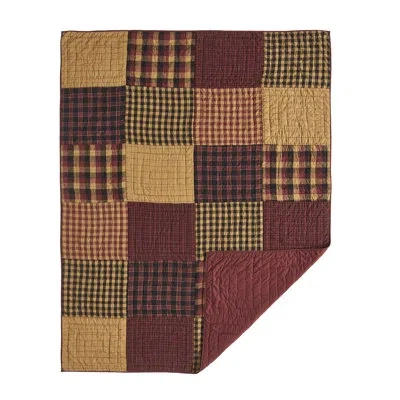 Vhc Brands Black/red/tan Standard Cotton Reversible Quilt In Black;red;tan