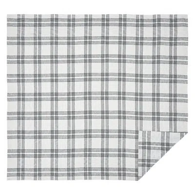 Vhc Brands Black/white Standard Cotton Reversible Coverlet / Bedspread In Black,white