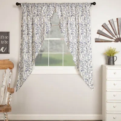 Vhc Brands Blue Floral Prairie Curtain Set Of 2