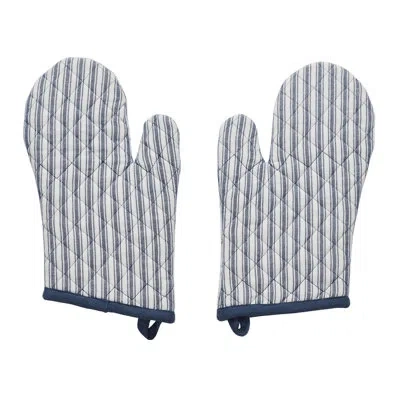 Vhc Brands , Blue  Striped Oven Mitt Set