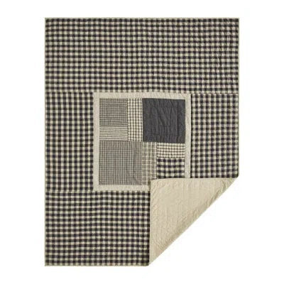 Vhc Brands Blue/tan Standard Cotton Reversible Quilt In Blue;tan