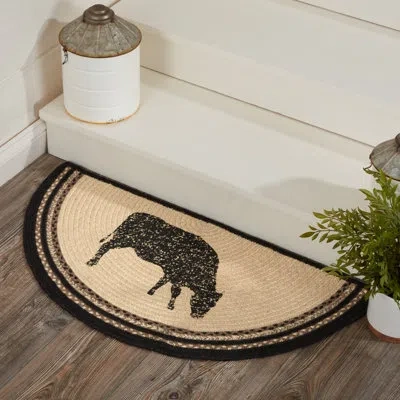 Vhc Brands Braided Bleached White/asphalt/grey Taupe Area Rug In Bleached White,asphalt,grey Taupe