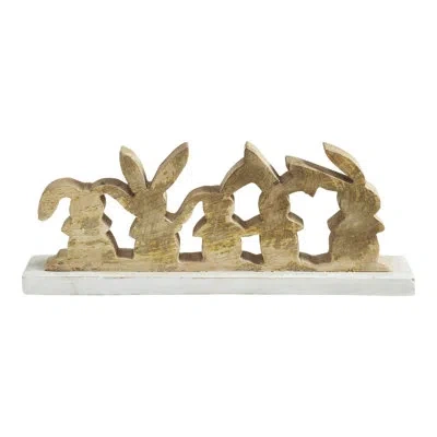 Vhc Brands Bunny Hop Wooden 5 Bunny Silhouettes 5x13.5x2 In Blue;yellow;pink