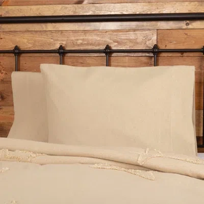 Vhc Brands Burlap 100% Cotton Pillowcase In Vintage Tan