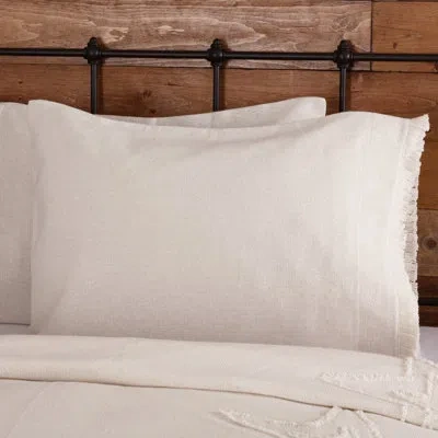 Vhc Brands Burlap Natural 136 Thread Count 100% Cotton Pillowcase In Antique White