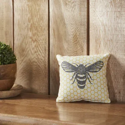 Vhc Brands Buzzy Bees Bee Pillow 6x6 In Gray;yellow;cream