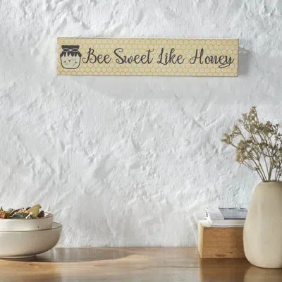 Vhc Brands Buzzy Bees Bee Sweet Like Honey Mdf Wall Sign 3x14x0.75 In White;gray;yellow