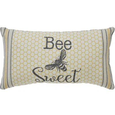 Vhc Brands Buzzy Bees Bee Sweet Pillow 7x13 In Gray;yellow;cream