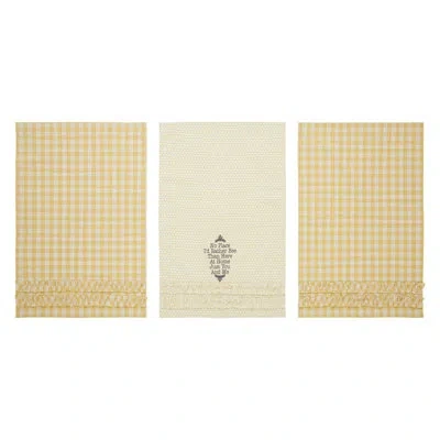 Vhc Brands Buzzy Bees Kitchen Towel In Gray;yellow;cream