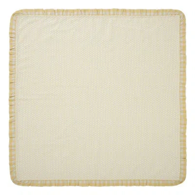 Vhc Brands Buzzy Bees Square Cotton Table Topper In Yellow;cream