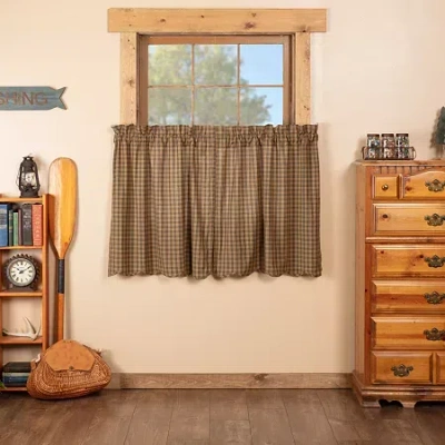 Vhc Brands Cedar Ridge 2-pc. Rod Pocket Window Tier In Brown