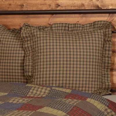 Vhc Brands Cedar Ridge Cotton Ties Sham In Brown;green;tan