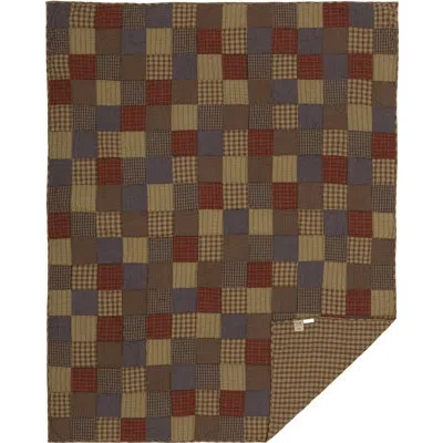 Vhc Brands Cedar Ridge Standard Cotton Reversible Rustic Quilt In Green;red;navy