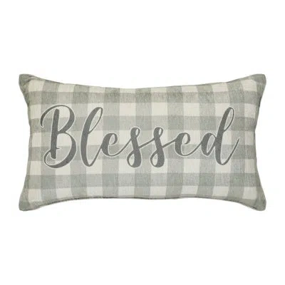 Vhc Brands Celebrate Grace Blessed Pillow 7x13 In Gray;cream