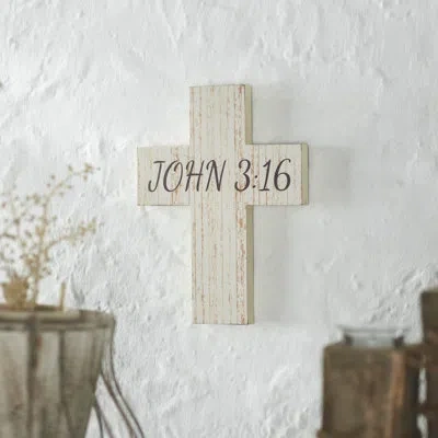 Vhc Brands Celebrate Grace John 3:16 Cross Mdf Wall Sign 10x7.5x0.75 In Black;brown;cream