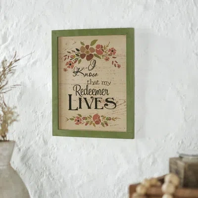 Vhc Brands Celebrate Grace My Redeemer Lives Mdf Wall Sign 12x10x0.5 In Black;brown;green