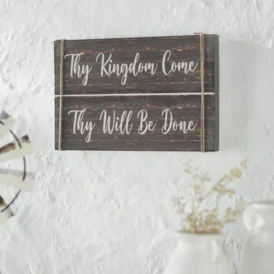 Vhc Brands Celebrate Grace Thy Kingdom Come Distressed Grey Mdf Wall Sign 9x14x1 In Brown;gray