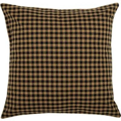 Vhc Brands Check Fabric Euro Sham In Black,khaki