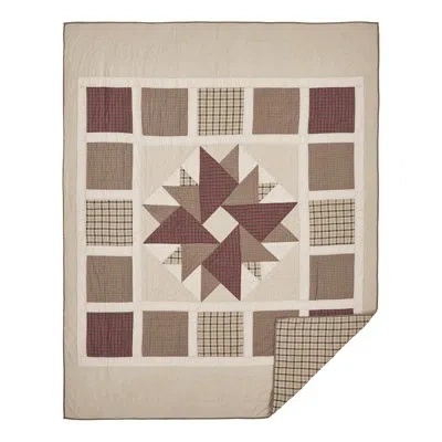 Vhc Brands Cider Mill Standard Cotton 136 Tc Reversible Quilt In Green;red;tan