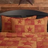 Vhc Brands Cody Burgundy Star Reversible Pillow Sham In Red