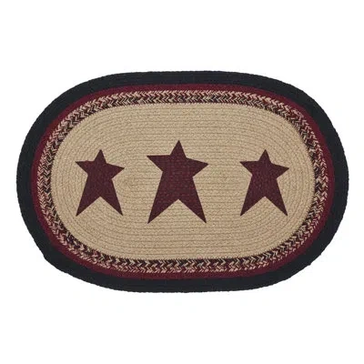 Vhc Brands Connell Geometric Oval Placemat In Black;red;tan