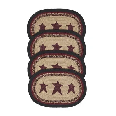 Vhc Brands Connell Geometric Oval Placemat In Black;red;tan