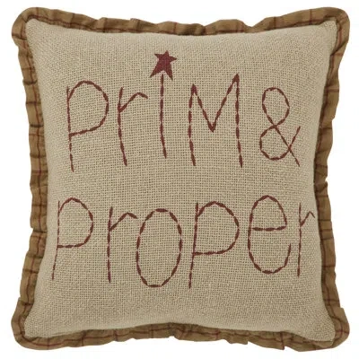 Vhc Brands Connell Prim & Proper Pillow 12x12 In Red;tan