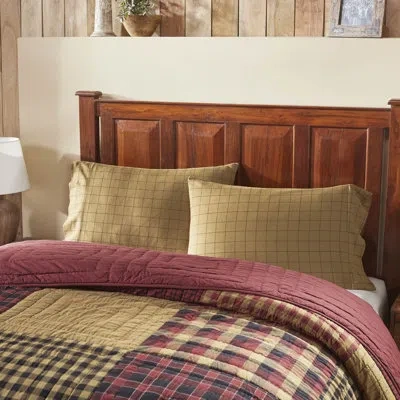 Vhc Brands Connell Standard Pillow Case Set Of 2 In Red;tan