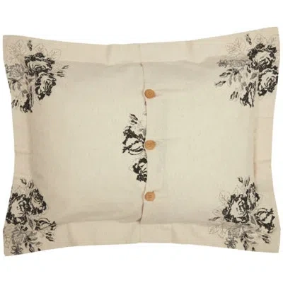Vhc Brands Cotton Blend Pillow Sham In Black;gray;cream