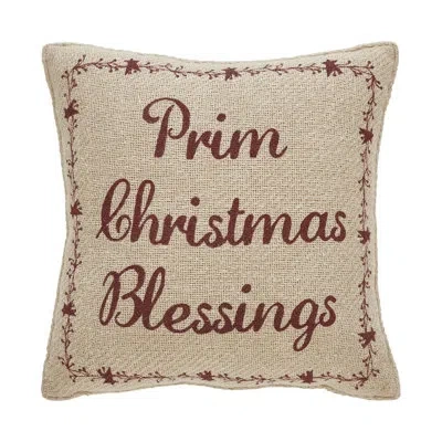 Vhc Brands Cotton Blend Throw Square Pillow Cover & Insert In Red;tan