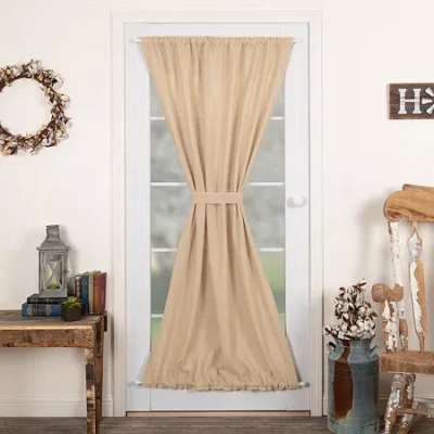 Vhc Brands Cotton Burlap Light-filtering Rod Pocket Single Door Panel Curtain In Brown
