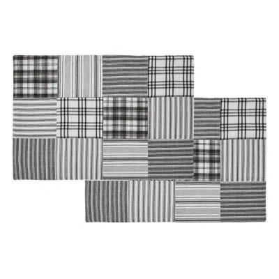 Vhc Brands Cotton Rectangle Placemat In Black;white